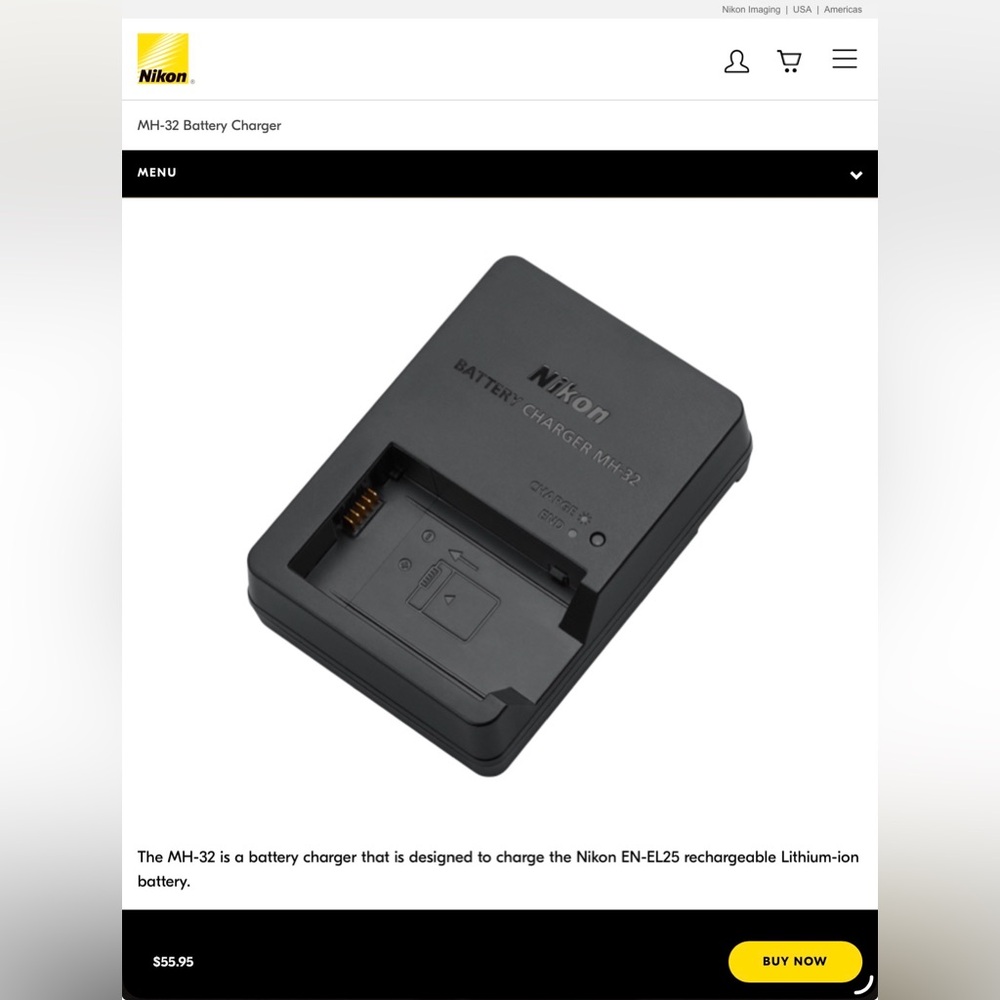 Nikon MH-32 Battery Charger + Nikon EN-EL 25 Battery - Picture 9 of 10